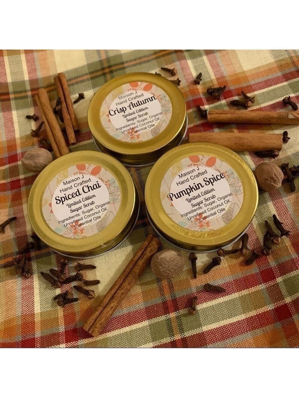 Hand Crafted All Natural Sugar Scrubs Exfoliating Moisturizing Trio